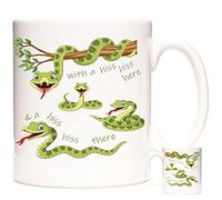 KAZMUGZ Snake Mug .Hiss Hiss Here and a Hiss Hiss There, Snake Pictures on 11oz Coffee Mug/Tea Cup. Gift for Reptile Fans