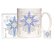 KAZMUGZ The Lords Prayer Gift Mug and Coaster Set, Our Father Which Art in Heaven, Hallowed Be Thy Name.