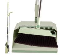 KazOfe Long Handled Dustpan and Brush Set, Broom and Dustpan with Comb Teeth, 180 Degree Rotating Sweeping Brush, Ideal for Indoor Outdoor Home Kitchen Office & Pet Hair Cleanup (Light Green)