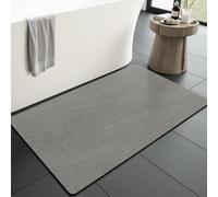 KAZOLEN Non-Slip Bath Mat, Super Absorbent Bathroom Rug: Thin 60 x 90 cm, Washable, Quick-Drying Bath Mat, Shower Mat for Shower, Bathtubs and Bathrooms, Toilet, Grey
