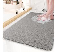 KAZOLEN Shower Mat Non Slip Anti Mould: Bath Mats for Inside Bath- 80 x 40 cm Anti Slip Shower Mats for Inside Shower- Loofah Shower Mat Grey Long Washable Shower Matt for Elderly Wet Room Quick Dry