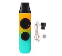 Kazoo Plastic Professional Adjustable Tone Musical Instrument, Kazoo with 10Pcs Flute Diaphragms for Ukulele Violin Guitar Keyboard, Portable Mini Kazoo for Musicians (Skin Texture Green Orange