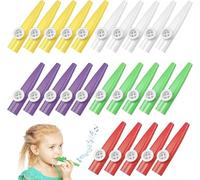 Kazoo Set of 20 Pcs Plastic Kazoos in Bright Colors for Home, School, and Group Performances