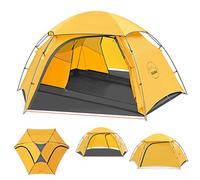 KAZOO Waterproof Backpacking Tent Ultralight 1/2 Person Lightweight Camping Tents 1/2 People Hiking Tents Aluminum Frame Double Layer (2P Yellow)
