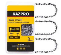 KAZPRO 18 Inch Chainsaw Chain 62 Drive Links, 3/8" LP Pitch, .050" Gauge, Low kickback, Lubrication System Chainsaw Blade fits Echo, Ego, Poulan, Craftsman, Greenworks, etc, KP-S62 (3 Pack)
