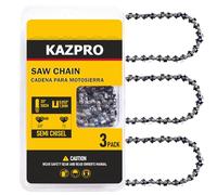 KAZPRO 20 Inch Chainsaw Chain 72 Drive Links, 3/8" Pitch, .050" Gauge, Low kickback, Lubrication System Chainsaw Blade fits Echo, Poulan, Makita, Remington, etc, KP-D72 (3 Pack)