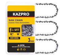 KAZPRO 8 Inch Chainsaw Chain 34 Drive Links, 3/8" LP Pitch, .043" Gauge, Low kickback, Lubrication System Chainsaw Blade fits Craftsman, Echo, Homelite, Poulan, Ryobi, Wrox, etc, KP-R34 (3 Pack)