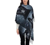 KazUp Black German Shepherd Puppy German Shepherd, Scarf Womens Large Soft Cashmere Feel Shawls Wraps Light Stole 192x75 cm