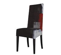 KazUp Chair Covers Power Trip Black Grey Red Abstract Art Dining Chair Protection Cover Stretchy Chair Slipcover For Dining Room Kitchen Hotel