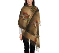 KazUp Cute Animal Red Squirrel Sciurus, Scarf Womens Large Soft Cashmere Feel Shawls Wraps Light Stole 192x75 cm