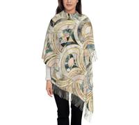 KazUp Marble Art Deco Tiles Soft Pastels Pattern, Scarf Womens Large Soft Cashmere Feel Shawls Wraps Light Stole 192x75 cm