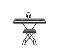 KB-I 61 Touch-Sensitive Key Digital Keyboard with Stand Headphones & Stool | 61 Touch-Sensitive Keys with 64-Note Polyphony, 480 Voices and 160 Accompaniment Styles, USB MIDI, Stand and Stool