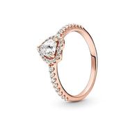 KBALOIBEV White Copper Noble Heart, Elegant Heart Ring, Joyful Single Stone Heart Ring, Simple Symbol of Love, Light and Luxurious Love Ring, Number 6, Number 6, Number 6