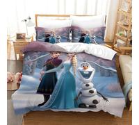 KBBDHHUIO Duvet Cover Set Frozen Children's Bedding Sets Boys Girls 3D Printed Duvet Cover Christmas Winter Bedspread Duvet Cover Bedroom Collection 3 Piece Sets Double(200x200cm)