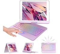 KBCASE for iPad 9th Generation Case with Keyboard 360° Rotatable Keyboard Case for iPad 9th/ 8th/ 7th Generation 10.2" 2021, Cover Wireless Bluetooth Keyboard Case with 7 Backlit,UK Layout