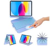 KBCASE Keyboard Case for iPad 10th Generation/A16 11th Generation Case with Keyboard 360° Rotatable Keyboard with Trackpad for iPad 10th 10.9" 2022/A16 11th Generation 11" 2025,7 Backlit,UK Layout