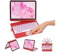 KBCASE Keyboard Case for iPad 10th Generation/A16 11th Generation Case with Keyboard 360° Rotatable Keyboard with Trackpad for iPad 10th 10.9" 2022/A16 11th Generation 11" 2025,7 Backlit,UK Layout,Red