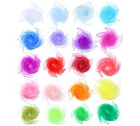 KBCYRT 20 Pcs Baby Ribbon Toy Sensory, Dance Sensory Scarves, Soft Chiffon Scarves for Kindergarten Dance, Gymnastics, Magic Show, Coloured Fabric Play Silks, 60x60cm