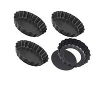KBCYRT 4pcs Mini Tart Tins, 4 Inch Tart Tin, Quiche Tin, Quiche Tins with Loose Base, Mini Cheesecake Moulds, Flan Case, Mini Cake Tins, Quiche Dish, Suit for Baking and Cooking