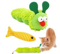 KBCYRT Catnip Toys for Cats, Interactive Plush Caterpillar and Fish Cat Toys, Engaging Playtime for Indoor Cats