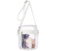 KBCYRT Clear Crossbody Bag, Stadium Approved, Waterproof, Adjustable Straps, 8.9 x 6.9 x 2.8 inches, White