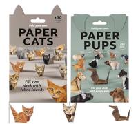 KBCYRT Paper Cats and Dogs Origami Paper Set - 2 Pcs with 50 Sheets Each, DIY Foldable Craft for Creative Fun, Desk Decoration