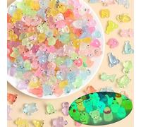 KBCYRT Resin Tiny Animals 180 PCS, Glow in The Dark Mini Ducks Turtles & Tiny Animals for Fairy Garden Accessories, Miniature for DIY Decorations