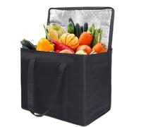 KBCYRT XL 35L Cooler Bag - Large Insulated Cool Bag for Picnic, Camping, Beach & Travel, Thick 6mm Foam Lined, Leakproof, Foldable, Stands Upright with Durable Handles & Zipper, Black
