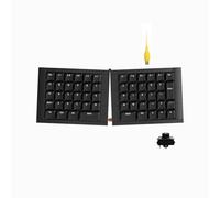 KBDcraft 07Israfel 50% Ergo-Split Low-Profile Mechanical Keyboard, 56-Key Ortho, Lego-Compatible Case, Wired, Linear Switch, Gasket Mount, Hot-Swappable, RGB, QMK, Vial, Full Kit, Black (Black)
