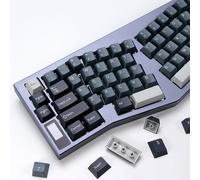 KBDiy Apollo PBT Double Shot Keycap Set,176 Keys Grey Custom Key Cap Keycaps 60 Percent Cherry Profile Keycaps for 61/64/68/84/87/100/104/108 Mechanical Keyboard