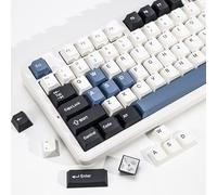 KBDiy Arctic PBT Double Shot Keycap Set,174 Keys Retro Blue Custom Key Cap Keycaps 60 Percent Cherry Profile Keycaps for 61/64/68/84/87/100/104/108 Mechanical Keyboard