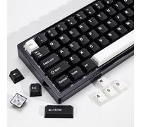 KBDiy WOB PBT Double Shot Custom Keycap Set,174 Keys Black and White Gaming Key Caps Cherry Profile Keycaps for 61/64/68/84/87/100/104/108 Mechanical Keyboard