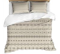 KBDQGX Bedding Set Duvet Covers Single Size Bed 135X200Cm 3 Pieces 3D Khaki Grey Geometric Bohemian Abstract Art Pattern Ultra Soft Hypoallergenic Microfiber Quilt Cover Sets With 2 Pillowcases And