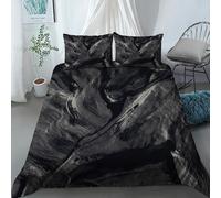 KBDQGX Double Duvet Cover Set With 2 Pillowcases, 3 Pieces 3D Black And Gray Three-Dimensional Texture Abstract Luxury Art Gradient Printed Bedding Sets, Ultra Soft Easy Care Microfiber Quilt Cover
