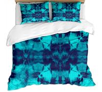 KBDQGX Duvet Covers Double Bed 3 Pieces 3D Blue Geometric Colorful Art Graffiti Printed Pattern Boys Girls Bedding Sets, Ultra Soft Hypoallergenic Microfiber Quilt Covers With Zipper Closure And 2