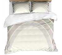 KBDQGX Duvet Covers Single Bed 135X200Cm 3 Pcs 3D Light Gray Powder Simple Arc Simple Colorful Art Rainbow Printed Bedding Set Single Bed Ultra Soft Hypoallergenic Microfiber Quilt Cover Set With Z