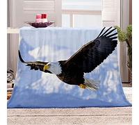 KBDQGX Flannel Fleece Blanket Baby Size 150X180Cm 3D Animal Eagle Printed Pattern Plush Throw Blanket Fluffy Soft Blanket Microfiber For Sofa, Bed, Couch Warm And Cozy For All Seasons