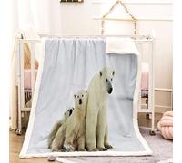 KBDQGX Flannel Fleece Blanket Baby Size 70X100Cm 3D Animal Polar Bear Printed Pattern Plush Throw Blanket Fluffy Soft Blanket Microfiber For Sofa, Bed, Couch Warm And Cozy For All Seasons