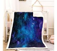 KBDQGX Flannel Fleece Blanket Baby Size 80X150Cm 3D Blue Starry Sky Landscape Printed Pattern Plush Throw Blanket Fluffy Soft Blanket Microfiber For Sofa, Bed, Couch Warm And Cozy For All Seasons
