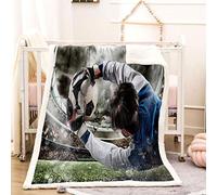 KBDQGX Flannel Fleece Blanket Baby Size 80X150Cm 3D Football Players Printed Pattern Plush Throw Blanket Fluffy Soft Blanket Microfiber For Sofa, Bed, Couch Warm And Cozy For All Seasons
