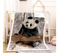 KBDQGX Fleece Blanket Animal Panda Printed Pattern 130X150Cm Soft Fluffy Throws For Sofas, Single/Twin Bed Large Plush Blankets, Microfiber Flannel Blankets For Chairs/Bed, Warm & Cozy