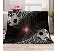 KBDQGX Fleece Blanket Football Creative Print Printed Pattern 150X200Cm Soft Fluffy Throws For Sofas, Single/Twin Bed Large Plush Blankets, Microfiber Flannel Blankets For Chairs/Bed, Warm & Cozy