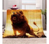 KBDQGX Fleece Sofa Blankets For Bedding 150X150Cm Extra Soft & Warm Microfiber Sherpa Throw Blanket Gold Animal Lion Print Printed Pattern Thickened Flannel Blanket Faux Fur Fleece Throw Blanket