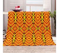 KBDQGX Sherpa Throw Blanket 3D Golden Geometric Triangle Pattern Soft Fluffy Flannel Fleece Blanket, Warm Thick Velvet Plush Couch Sofa Throw, Cozy Winter Single Bed Blankets For Kids 70X100Cm