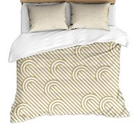 KBDQGX Super King Duvet Cover Sets 260X220Cm - Light Yellow Diagonal Arc Pattern Abstract Texture Lines 3 Piece Ultra Soft Fluffy Microfiber Bedding Set Quilt Cover With 2 Pillowcases, Zipper Closu