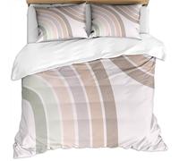 KBDQGX Super King Duvet Cover Sets 260X220Cm - Morandi Color Arc Stripes Simple Colorful Art Rainbow 3 Piece Ultra Soft Fluffy Microfiber Bedding Set Quilt Cover With 2 Pillowcases, Zipper Closure,