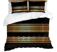 KBDQGX Super King Size Duvet Cover Sets 260X220Cm 3 Pcs 3D Black And Gold Classical Stripes Abstract Art Printed Bedding Set With Zipper Soft And 2 Pillowcases, Ultra Soft Easy Care Adults Microfib