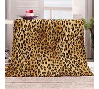 KBDQGX Super Soft Thickened Flannel Couch Blanket Baby Size 70X100Cm Sherpa Fleece Throw Blanket Animal Leopard Print Printed Pattern Fluffy Comfy Warm Microfiber Plush Sofa/Bed Blanket