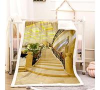 KBDQGX Super Soft Thickened Flannel Couch Blanket Baby Size 80X150Cm Sherpa Fleece Throw Blanket Luxury Spiral Staircase Printed Pattern Fluffy Comfy Warm Microfiber Plush Sofa/Bed Blanket