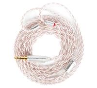 KBEAR FanMusic 2Pin IEM Cable, 6N OFC Silver-Plated Earphone Upgraded Cords Headphone Extension Wire, in Ear Monitors Cable for Audiophile Musician, 3.5mm Gold-Plated Plug (Silver Pink, 2PIN 3.5MM)
